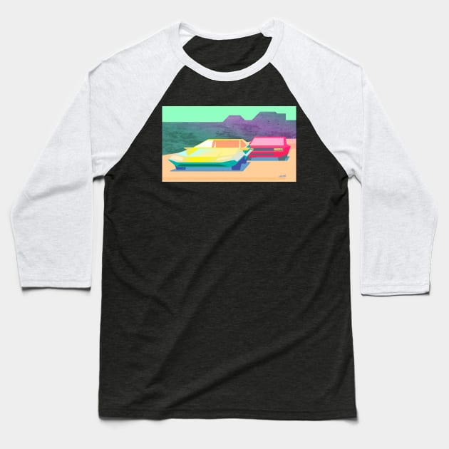 Retro Style Cars Baseball T-Shirt by nagare017